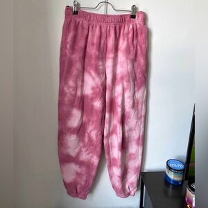 Pink tie-dye Pacsun sweatpants, size S
